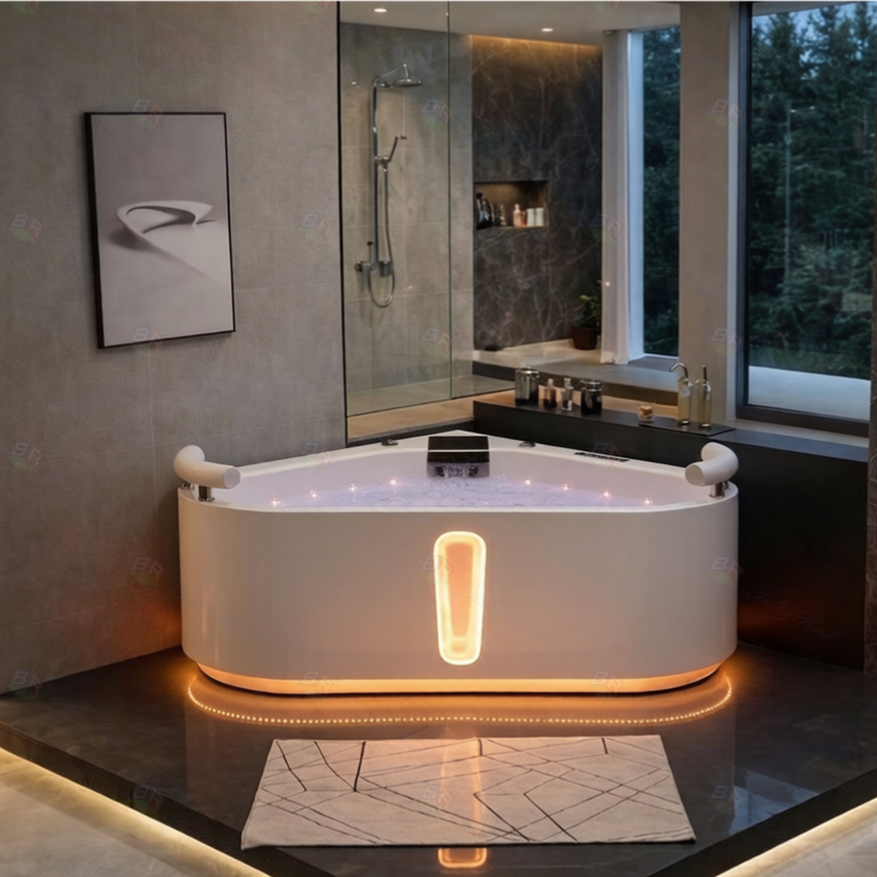 Acrylic massage bathtub