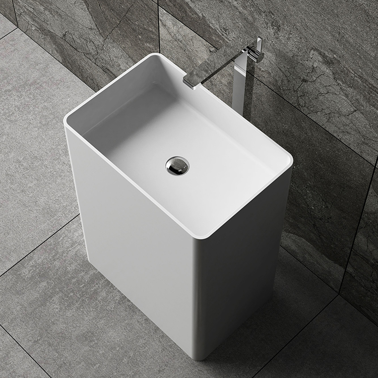 Modern design  solid surface wash basin and free standing cast stone pedestal wash basin 