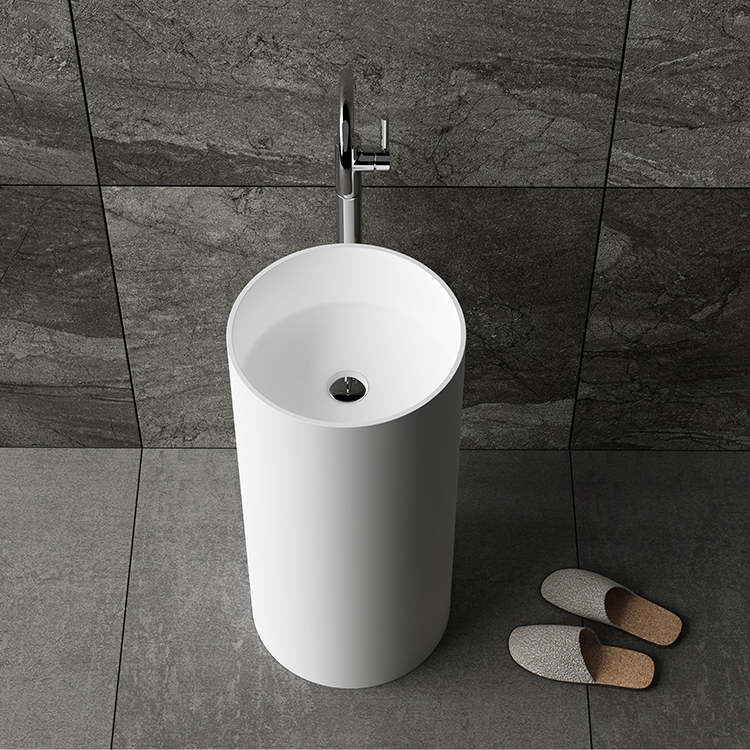 Cast stone bathroom column free-standing sink wash basin 