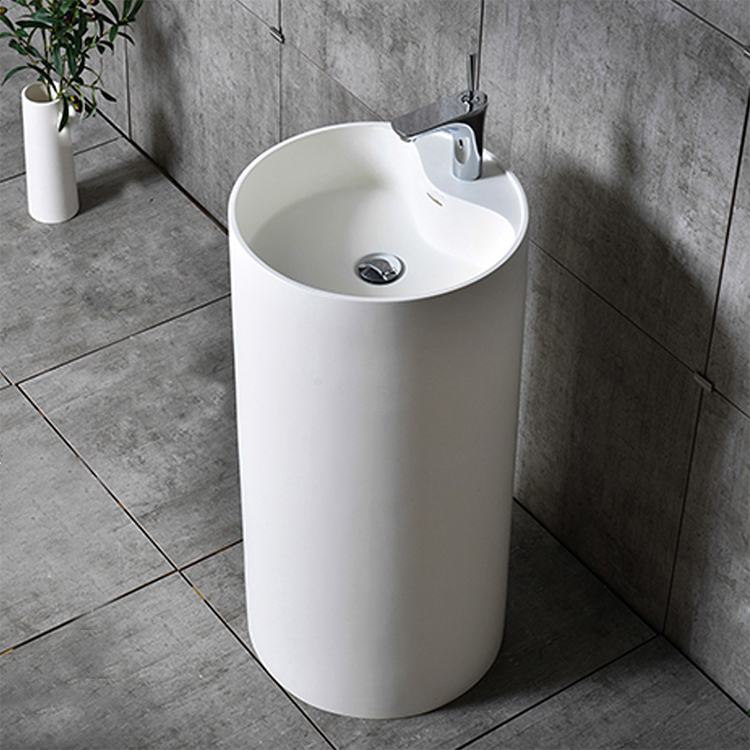 Solid Surface  pedestal freestanding basin artificial stone basin 