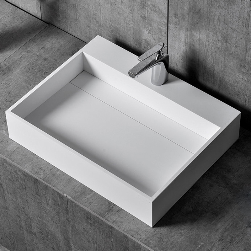 Solid surface resin bathroom basin stone bathroom countertop sink 