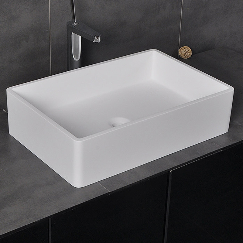 Resin stone solid surface bathroom above Counter wash basin 